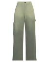 Pinko Woman Pants Military Green Size 10 Cotton, Elastane In Green