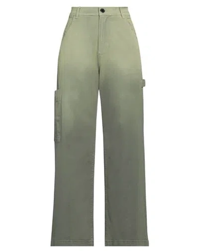 Pinko Woman Pants Military Green Size 10 Cotton, Elastane