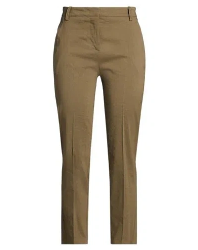 Pinko Woman Pants Military Green Size 10 Linen, Viscose, Elastane In Brown