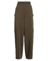 Pinko Woman Pants Military Green Size 8 Polyester, Viscose, Elastane In Brown