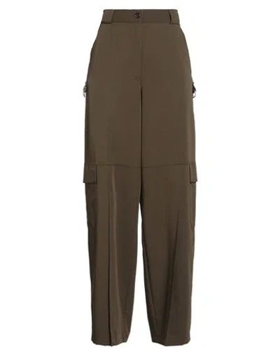 Pinko Woman Pants Military Green Size 8 Polyester, Viscose, Elastane In Brown