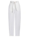 Pinko Woman Pants Off White Size 6 Cotton, Linen