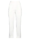 Pinko Woman Pants Off White Size 10 Linen, Viscose, Elastane