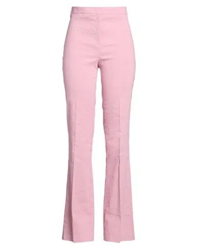 Pinko Woman Pants Pink Size 6 Linen, Viscose, Elastane In Multi