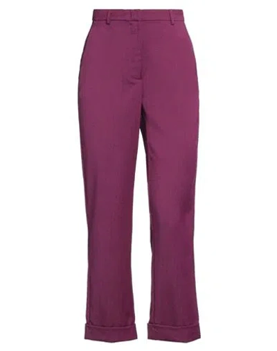 Pinko Woman Pants Plum Size 2 Wool, Polyester, Viscose, Elastane In Purple