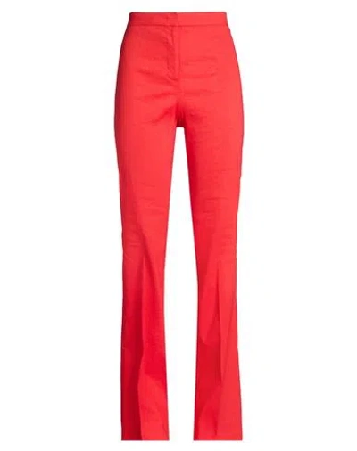 Pinko Woman Pants Red Size 4 Linen, Viscose, Elastane