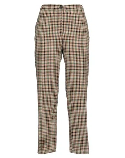 Pinko Woman Pants Sand Size 10 Cotton, Acrylic, Elastane, Polyester In Beige