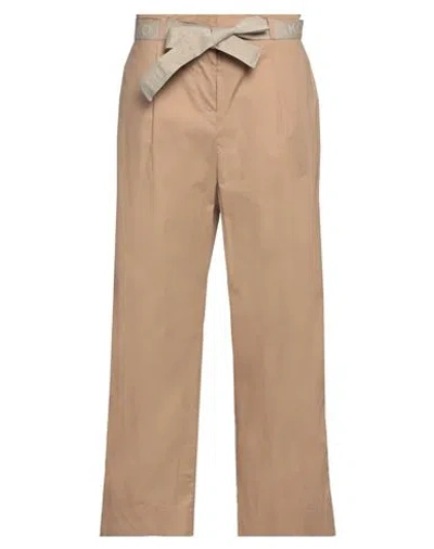 Pinko Woman Pants Sand Size 12 Cotton, Polyester In Beige