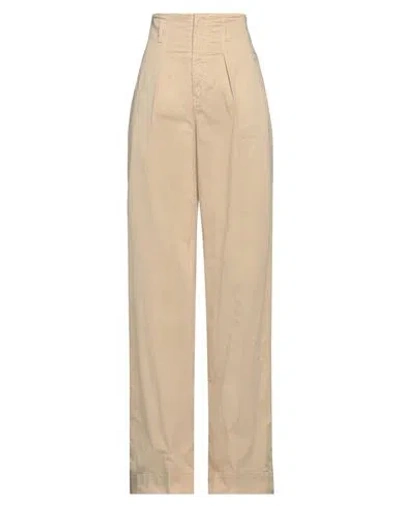 Pinko Denim Woman Pants Sand Size 8 Cotton, Elastane In Beige