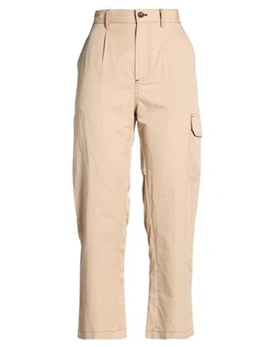 Pinko Woman Pants Sand Size 4 Cotton, Linen In Neutral