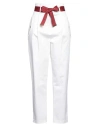 Pinko Woman Pants White Size 10 Cotton In White