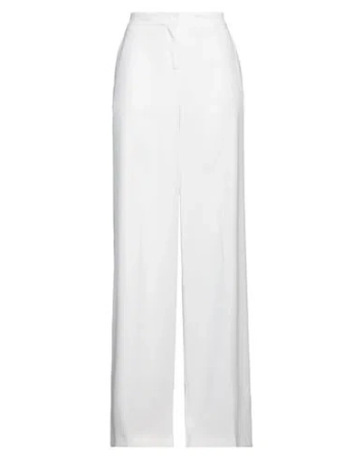 Pinko Woman Pants White Size 10 Polyester, Elastane