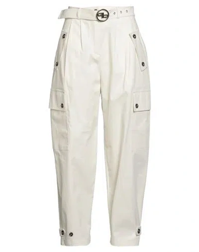 Pinko Woman Pants White Size 28 Cotton, Elastane