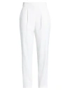 Pinko Woman Pants White Size 4 Polyester, Elastane