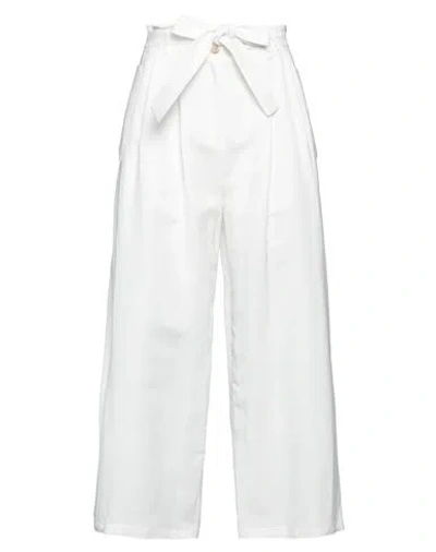 Pinko Woman Pants White Size 6 Viscose, Linen