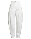 Pinko Woman Pants White Size 8 Cotton, Elastane In White