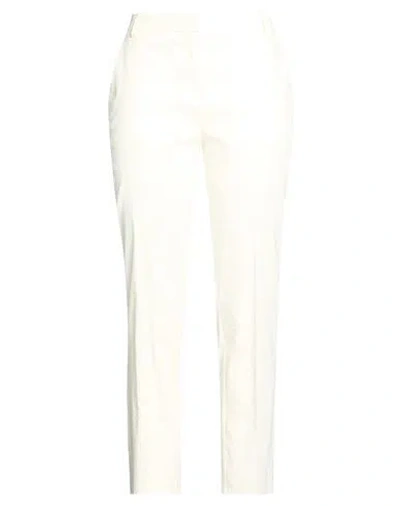 Pinko Woman Pants White Size 8 Linen, Viscose, Elastane