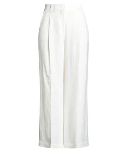 Pinko Woman Pants White Size 8 Viscose, Linen