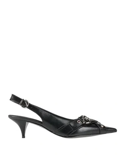 Pinko Woman Pumps Black Size 10 Calfskin