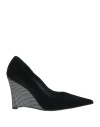 Pinko Woman Pumps Black Size 7 Textile Fibers In Black