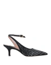 Pinko Woman Pumps Black Size 7 Textile Fibers In Black