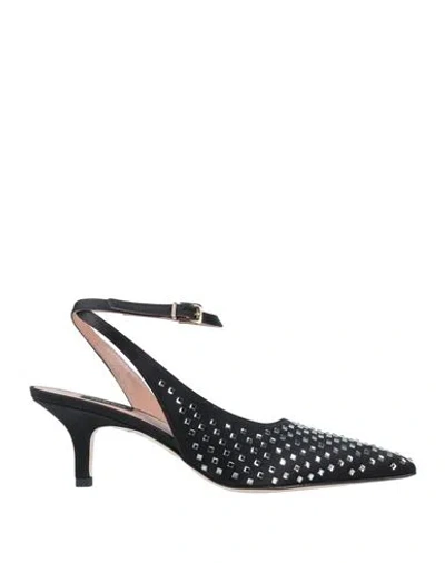 Pinko Woman Pumps Black Size 7 Textile Fibers