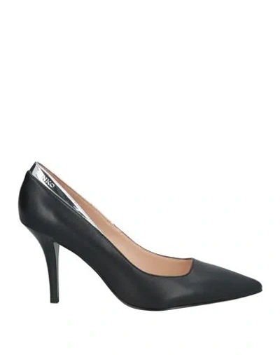 Pinko Woman Pumps Black Size 8 Leather, Textile Fibers