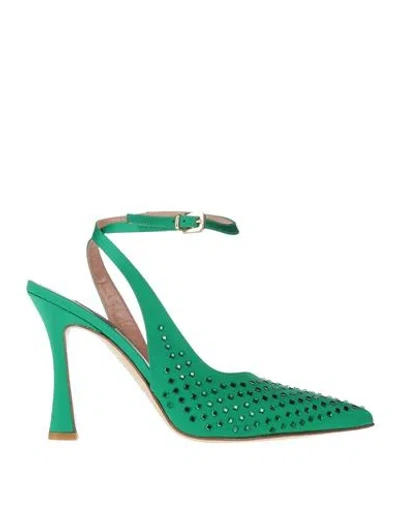 Pinko Woman Pumps Emerald Green Size 8 Textile Fibers