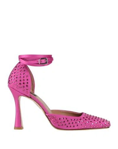 Pinko Woman Pumps Fuchsia Size 9 Textile Fibers