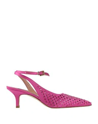 Pinko Woman Pumps Fuchsia Size 8 Textile Fibers