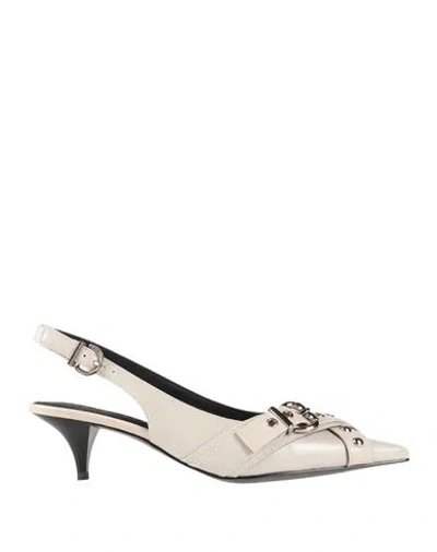 Pinko Woman Pumps Grey Size 7 Calfskin In Gray