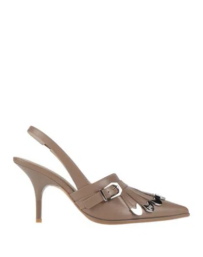 Pinko Woman Pumps Light Brown Size 9 Leather In Neutral