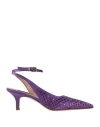 Pinko Woman Pumps Purple Size 8 Textile Fibers