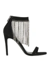 Pinko Woman Sandals Black Size 5 Soft Leather In Black