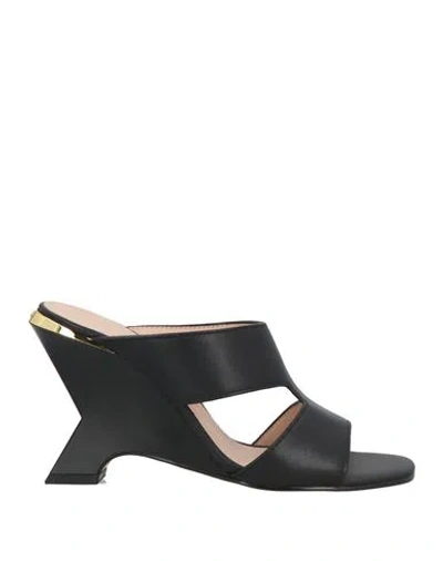 Pinko Woman Sandals Black Size 8 Calfskin