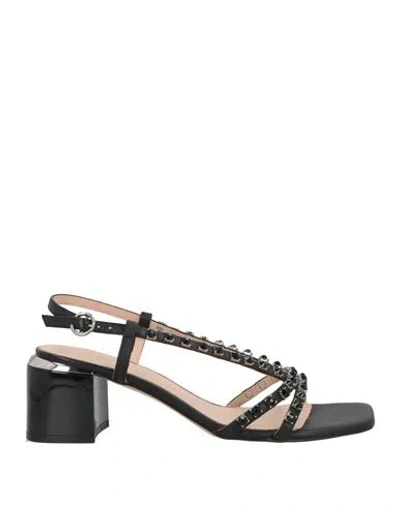 Pinko Woman Sandals Black Size 8 Leather