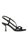 Pinko Crystal-embellished Sandals In Black