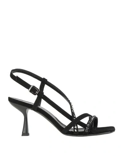 Pinko Crystal-embellished Sandals In Black