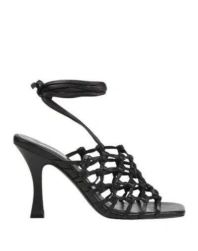 Pinko Woman Sandals Black Size 8 Leather