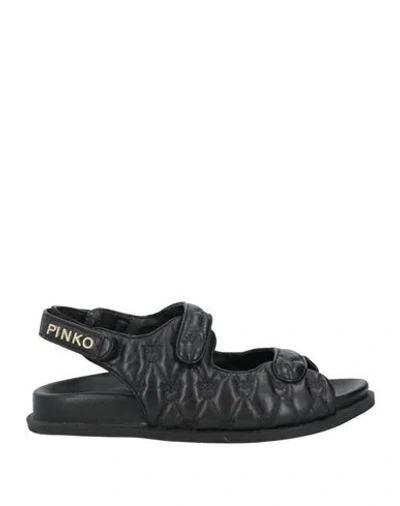 Pinko Woman Sandals Black Size 8 Leather