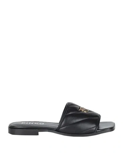 Pinko Woman Sandals Black Size 9 Leather