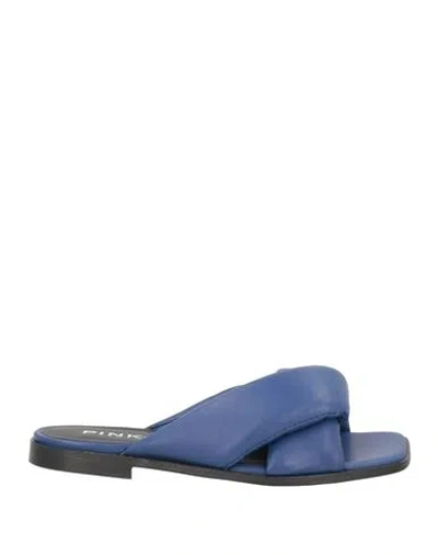 Pinko Woman Sandals Blue Size 7 Soft Leather