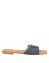 Shop Pinko Woman Sandals Blue Size 11 Textile Fibers