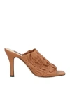 Pinko Woman Sandals Brown Size 8 Soft Leather In Brown