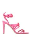 Pinko Woman Sandals Fuchsia Size 6 Textile Fibers In Pink