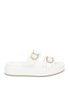 Pinko Woman Sandals Ivory Size 10 Leather In White