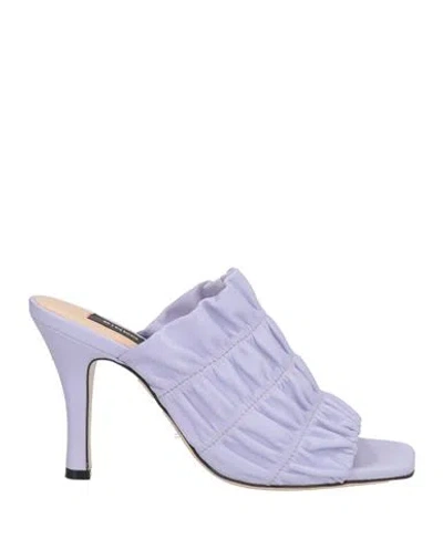 Pinko Woman Sandals Lilac Size 6 Soft Leather In Purple