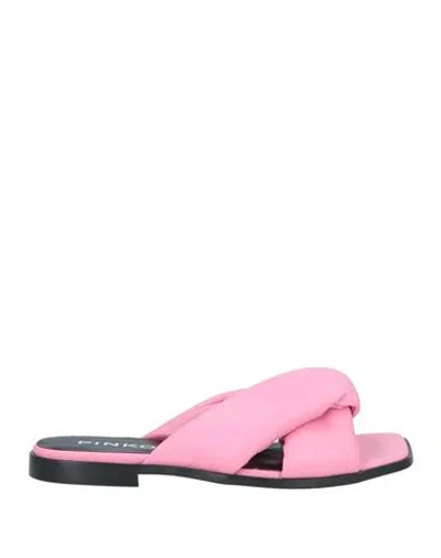 Pinko Woman Sandals Pink Size 11 Soft Leather