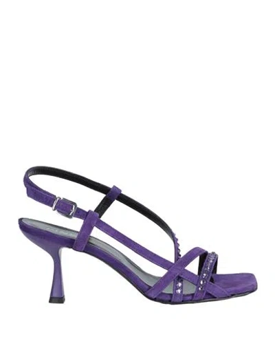 Pinko Woman Sandals Purple Size 10 Leather