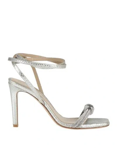 Pinko Woman Sandals Silver Size 6 Leather In Silver